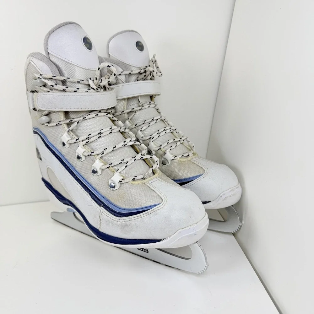 Jackson Softec Ice Skates Women's Size 8 White Blue Figure Recreational